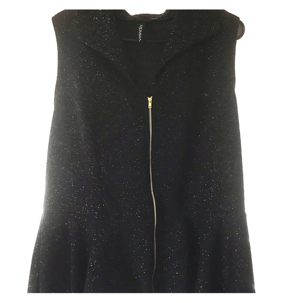 Zip up black glitter dress